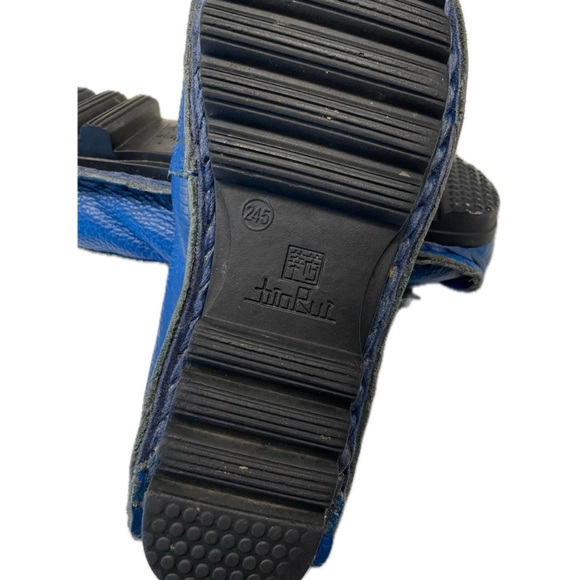 Women’s Leather  Blue and Yellow Floral Flats 7.5 - Picture 8 of 9